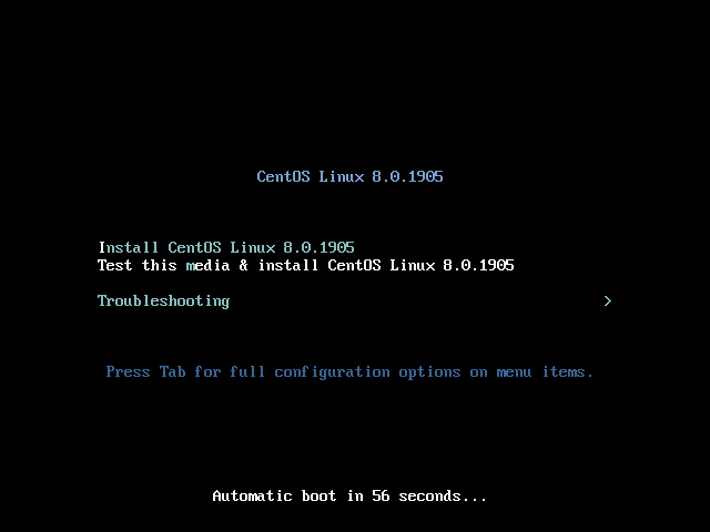 Install CentOS Linux 8.0.1905